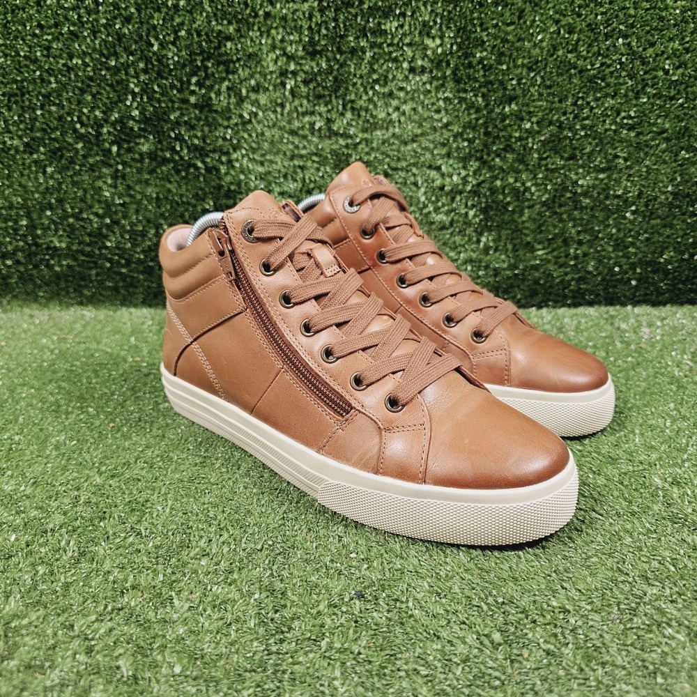 Taos Winner Brown Leather Side Zip Comfort Ankle Sneakers Womens Size 8.5